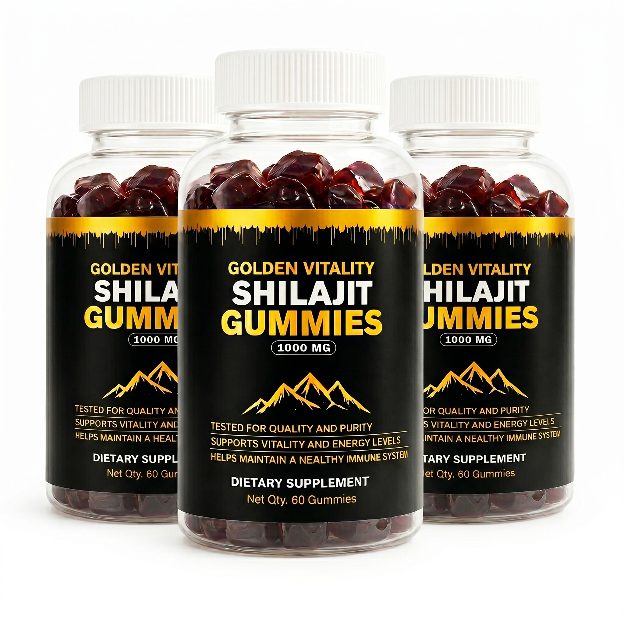 Golden Vitality — Gomitas de Shilajit Puro 1000mg
