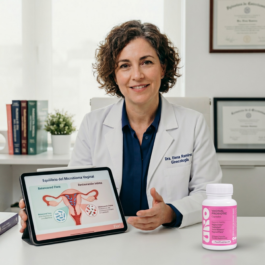 Dra. Elena Ramírez — Ginecología, explicando el equilibrio del microbioma vaginal con Florí