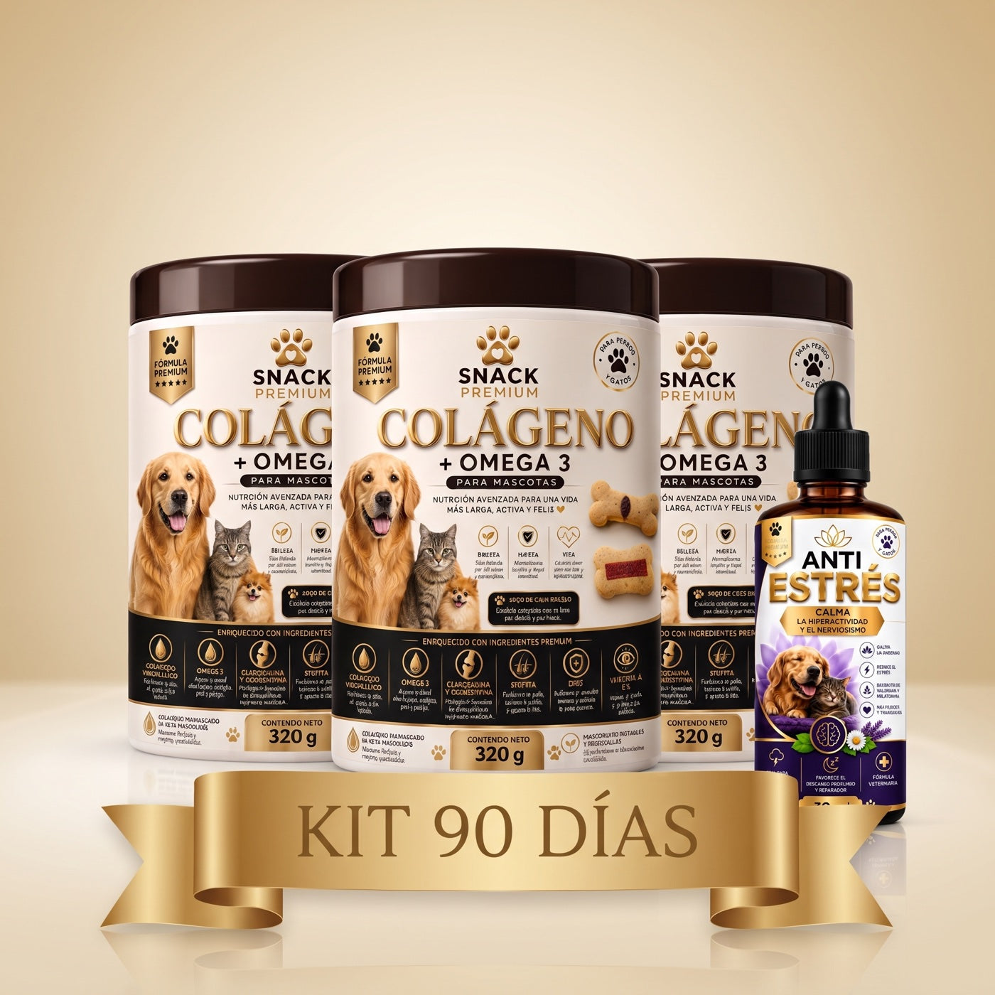 Kit de 90 días: 3 frascos + anti estrés