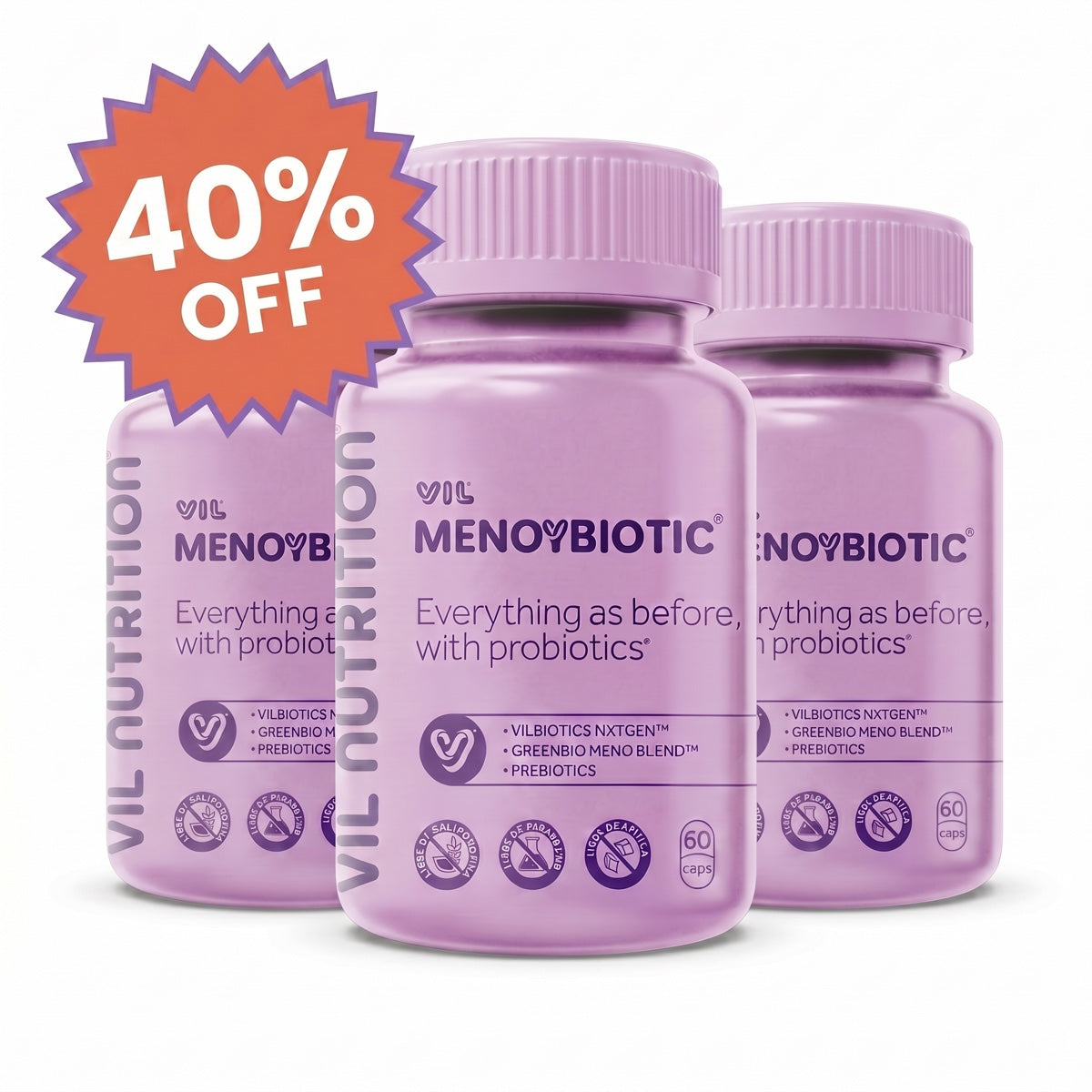 V.I.L. MenoYBiotic — 3 frascos